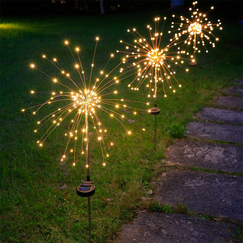 "Magical Solar Firework Lights: Illuminate Your Garden with 90 Dazzling LED Lights, Waterproof and Perfect for Christmas Decor!"