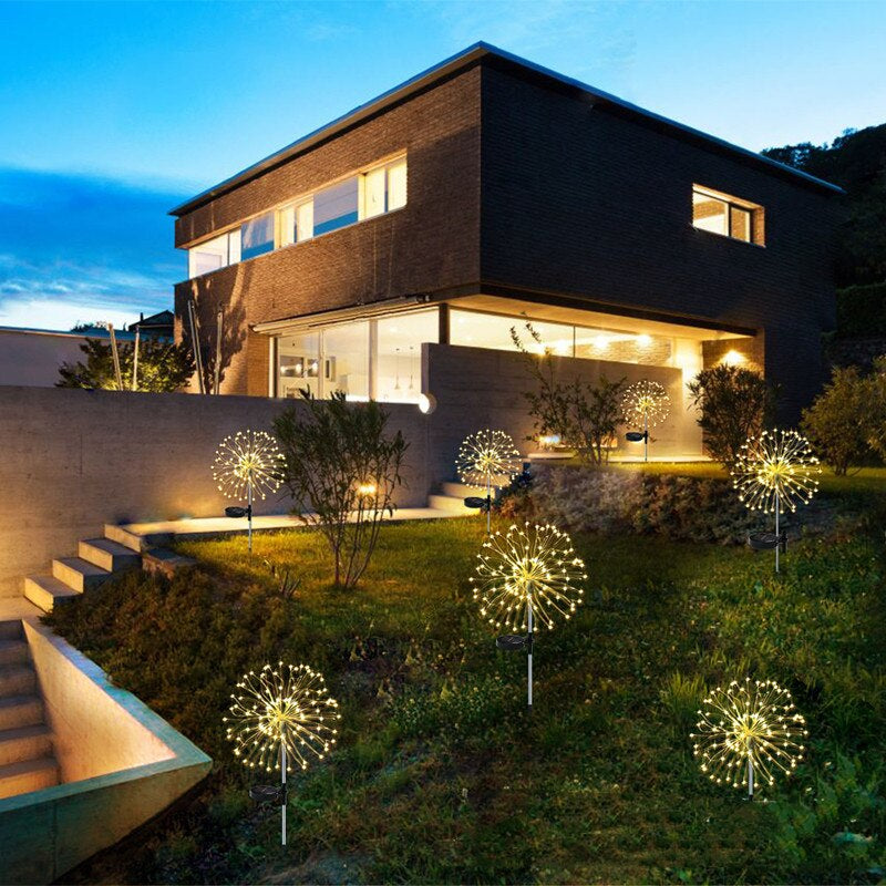 "Magical Solar Firework Lights: Illuminate Your Garden with 90 Dazzling LED Lights, Waterproof and Perfect for Christmas Decor!"