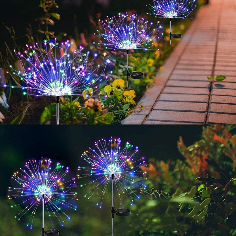 "Magical Solar Firework Lights: Illuminate Your Garden with 90 Dazzling LED Lights, Waterproof and Perfect for Christmas Decor!"