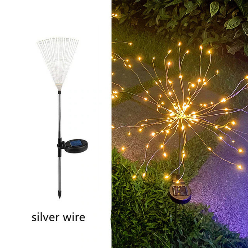 "Magical Solar Firework Lights: Illuminate Your Garden with 90 Dazzling LED Lights, Waterproof and Perfect for Christmas Decor!"