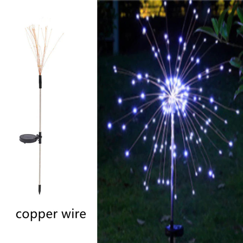 "Magical Solar Firework Lights: Illuminate Your Garden with 90 Dazzling LED Lights, Waterproof and Perfect for Christmas Decor!"