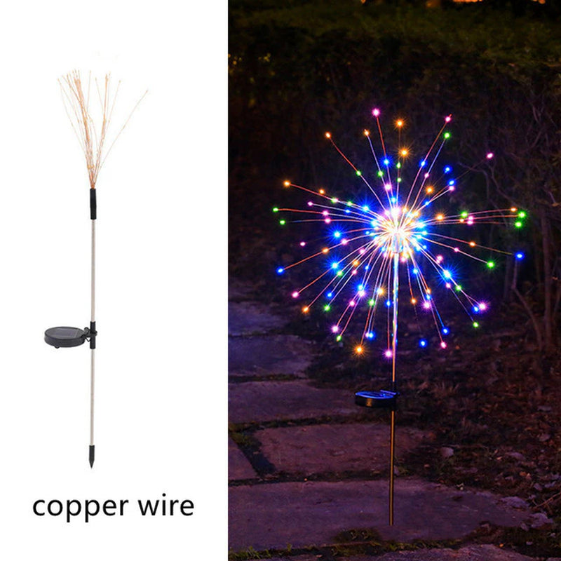 "Magical Solar Firework Lights: Illuminate Your Garden with 90 Dazzling LED Lights, Waterproof and Perfect for Christmas Decor!"