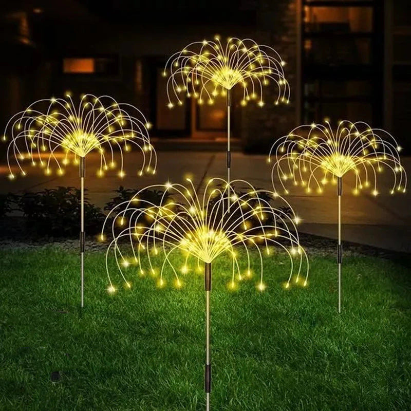 "Magical Solar Firework Lights: Illuminate Your Garden with 90 Dazzling LED Lights, Waterproof and Perfect for Christmas Decor!"