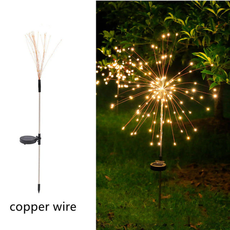 "Magical Solar Firework Lights: Illuminate Your Garden with 90 Dazzling LED Lights, Waterproof and Perfect for Christmas Decor!"