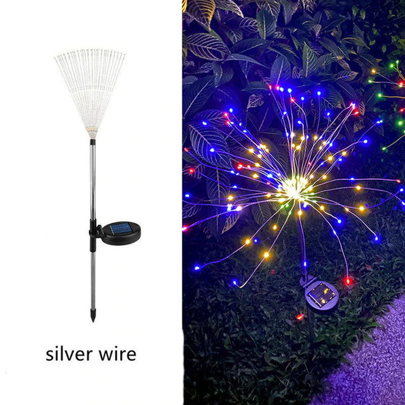 "Magical Solar Firework Lights: Illuminate Your Garden with 90 Dazzling LED Lights, Waterproof and Perfect for Christmas Decor!"